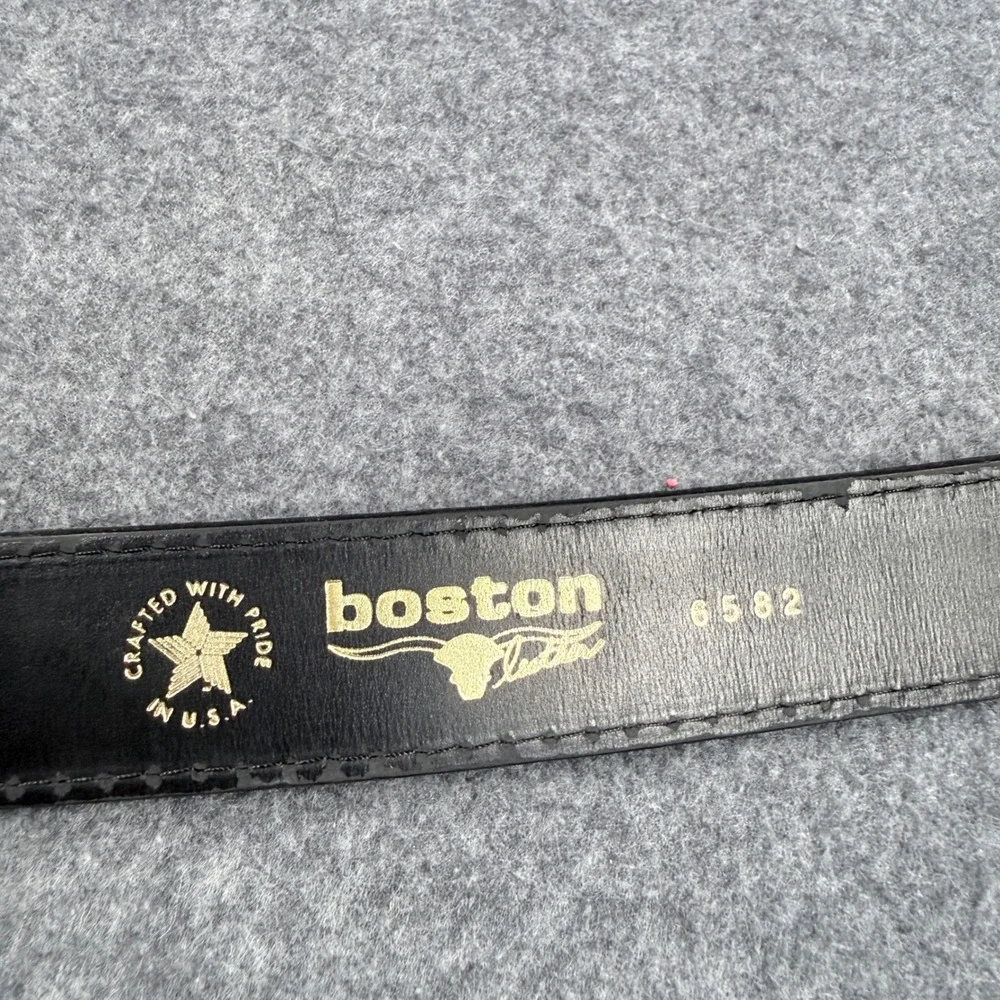Boston Leather 6582 Clarino High Gloss Duty Belt Black Size 42 Made in USA